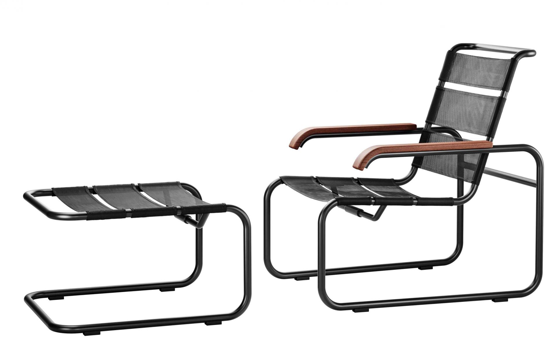 S 35 Fauteuil d'extérieur toutes saisons + tabouret Thonet